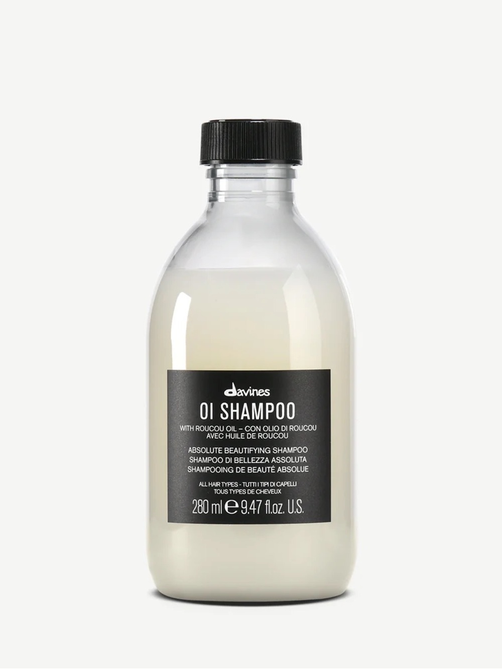 NEW 9.5oz Davines OI Shampoo - Cream Bottle with Black Label and Cap